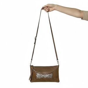 CELINE DION Genuine Leather ‘Cadence’ Crossbody / Clutch Bag Removable Strap